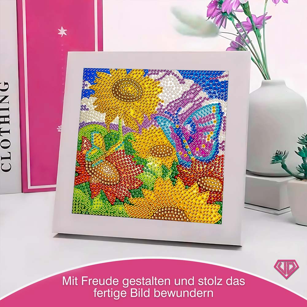 5D Diamond Painting Schmetterlingswiese Solea mit Strasssteine