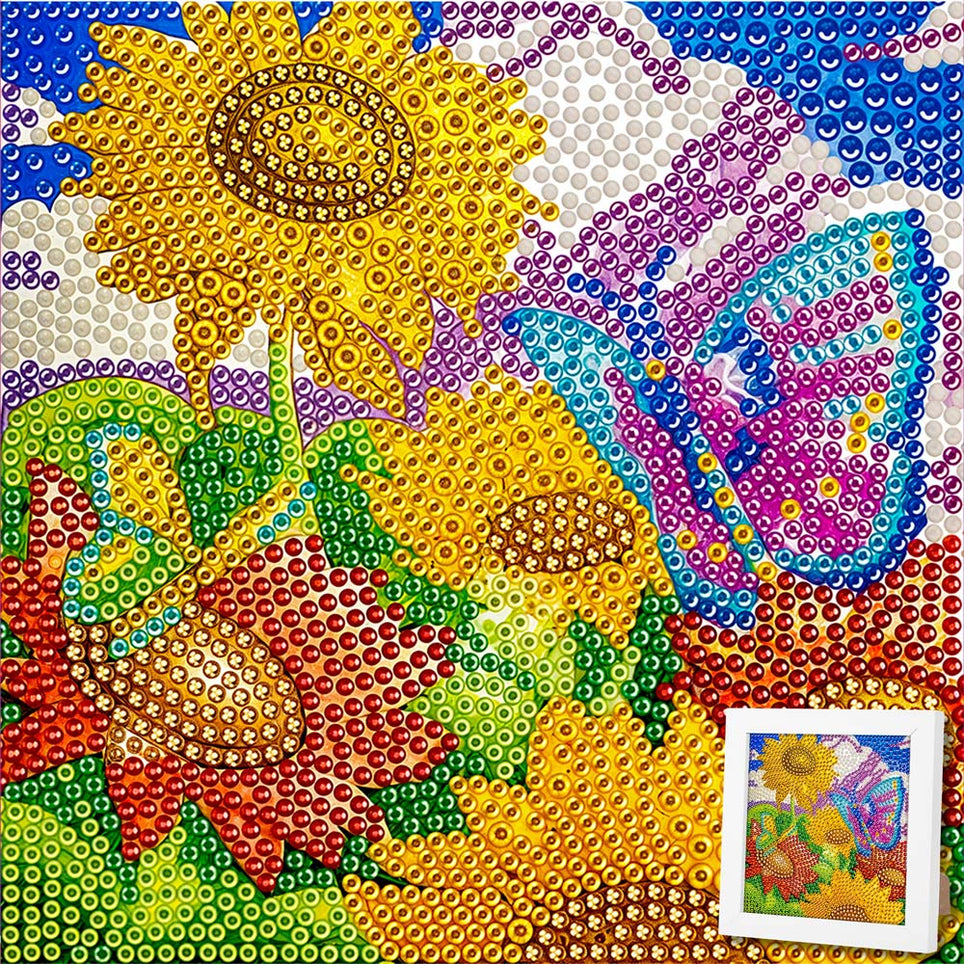 5D Diamond Painting Schmetterlingswiese Solea mit Strasssteine, Unique-Diamond