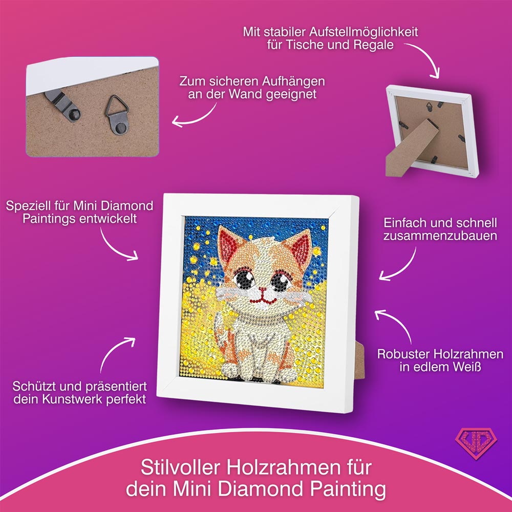 5D Diamond Painting Sternenglanz-Kätzchen mit Strasssteine, Unique-Diamond