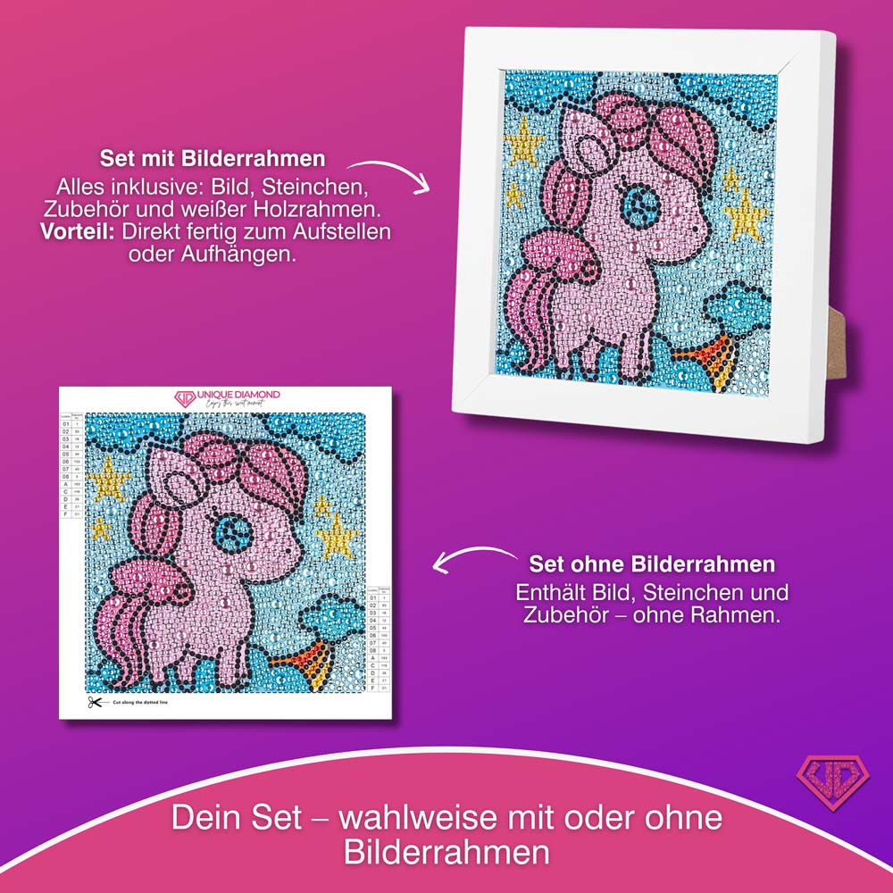 5D Diamond Painting Sternenschweif-Einhorn mit Strasssteinchen, Unique-Diamond