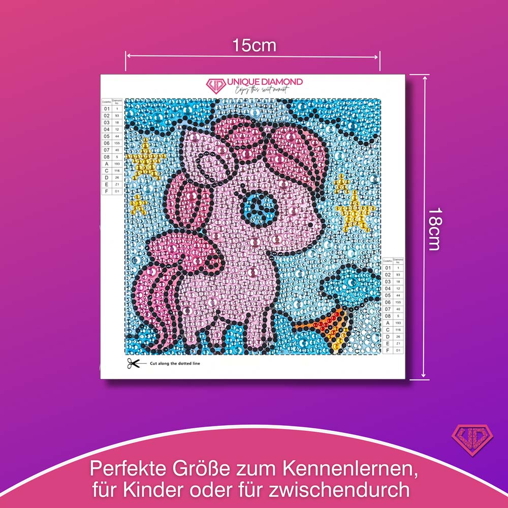 5D Diamond Painting Sternenschweif-Einhorn mit Strasssteinchen, Unique-Diamond