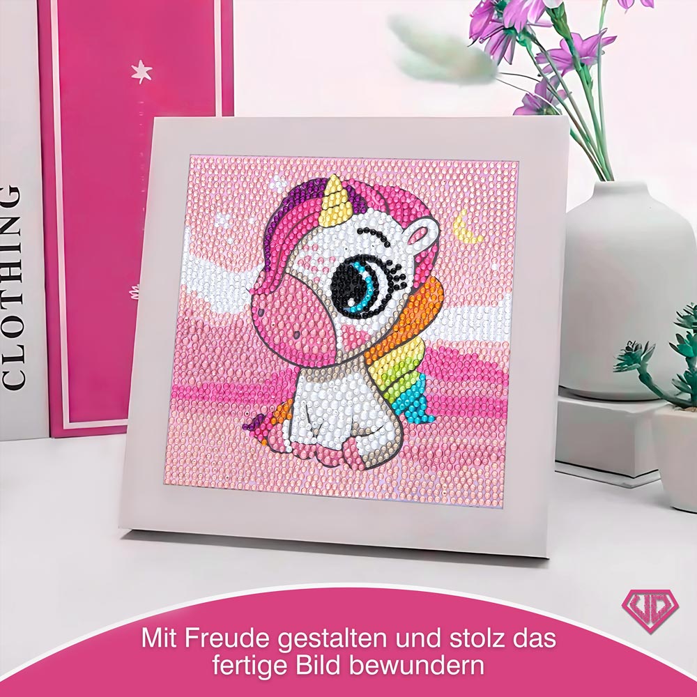 5D Diamond Painting Traum-Einhorn Milu mit Strasssteinchen, Unique-Diamond