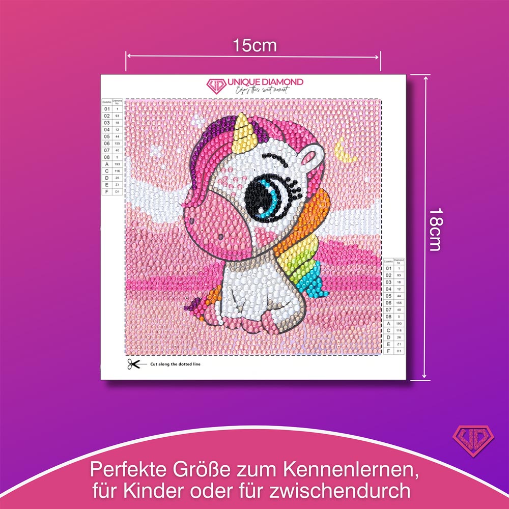 5D Diamond Painting Traum-Einhorn Milu mit Strasssteinchen, Unique-Diamond