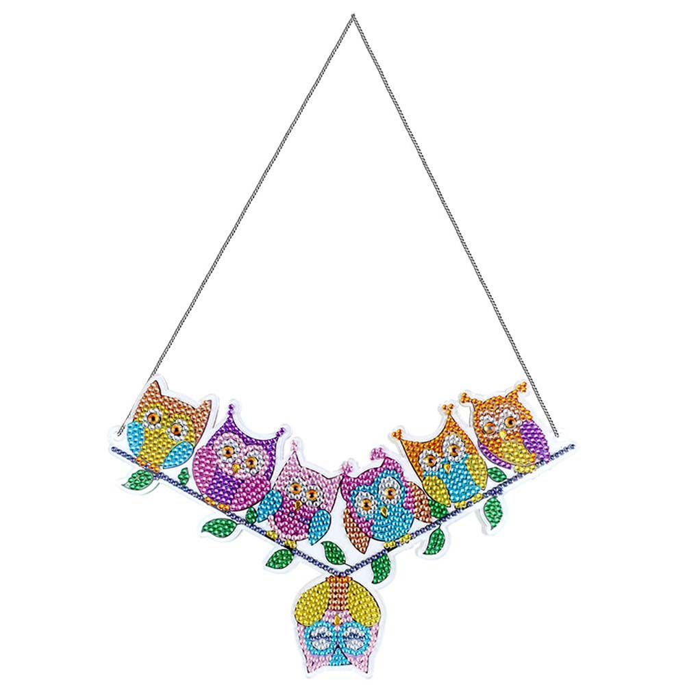 5D Diamond Painting Türanhänger 7 Eulen, Unique-Diamond