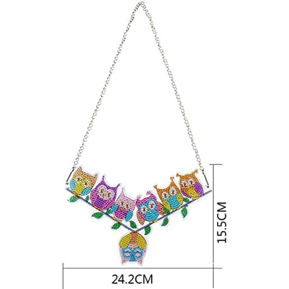 5D Diamond Painting Türanhänger 7 Eulen, Unique-Diamond