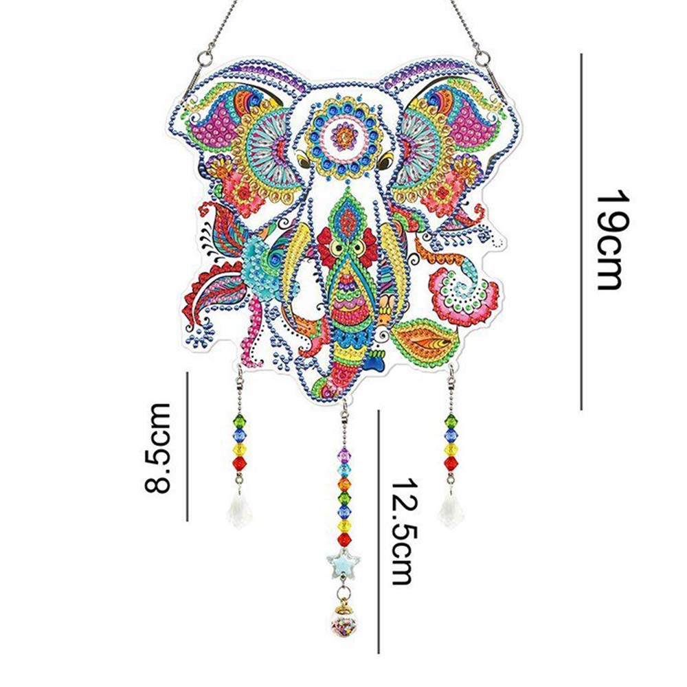5D Diamond Painting Türanhänger Elefant, Unique-Diamond