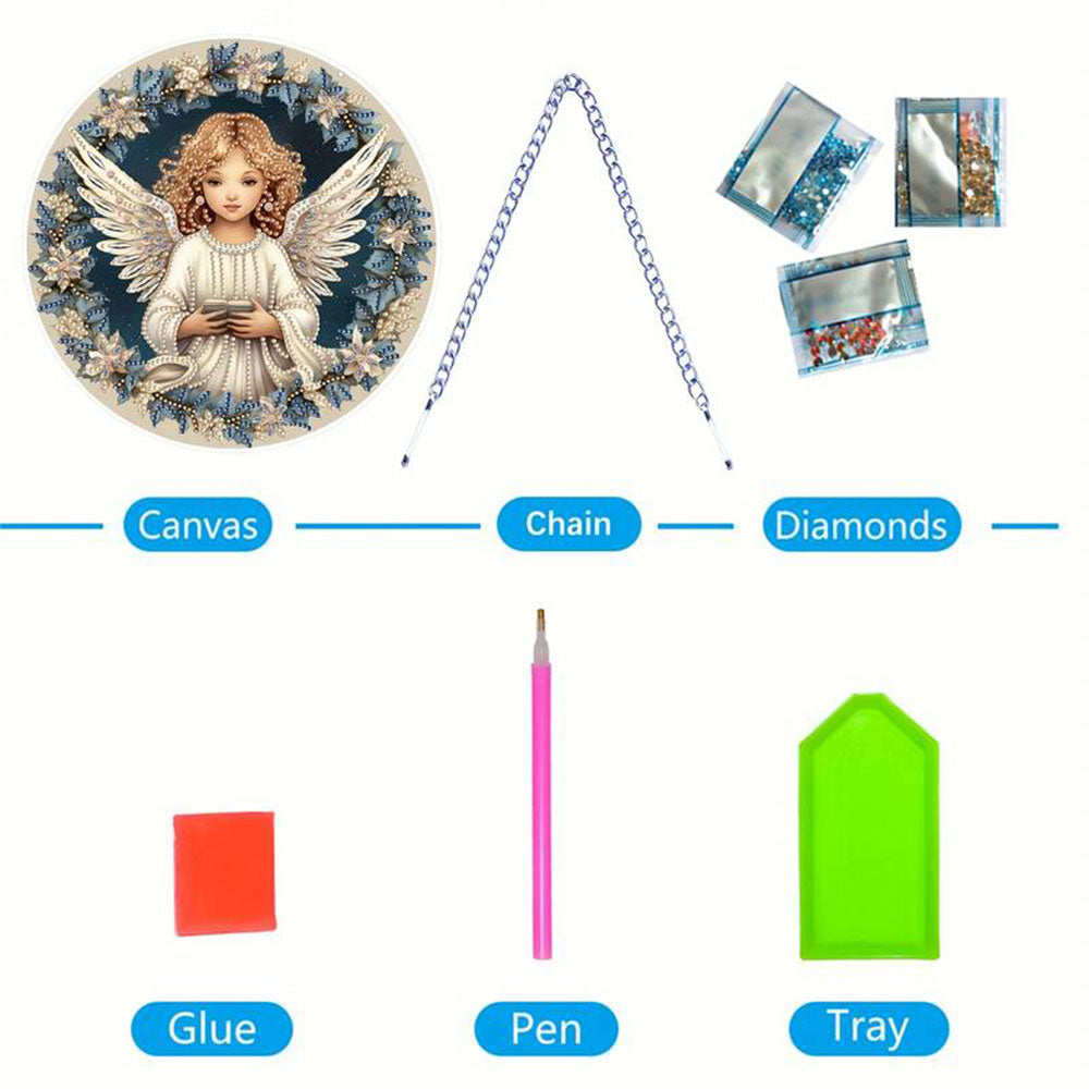 5D Diamond Painting Türanhänger Engel, Unique-Diamond