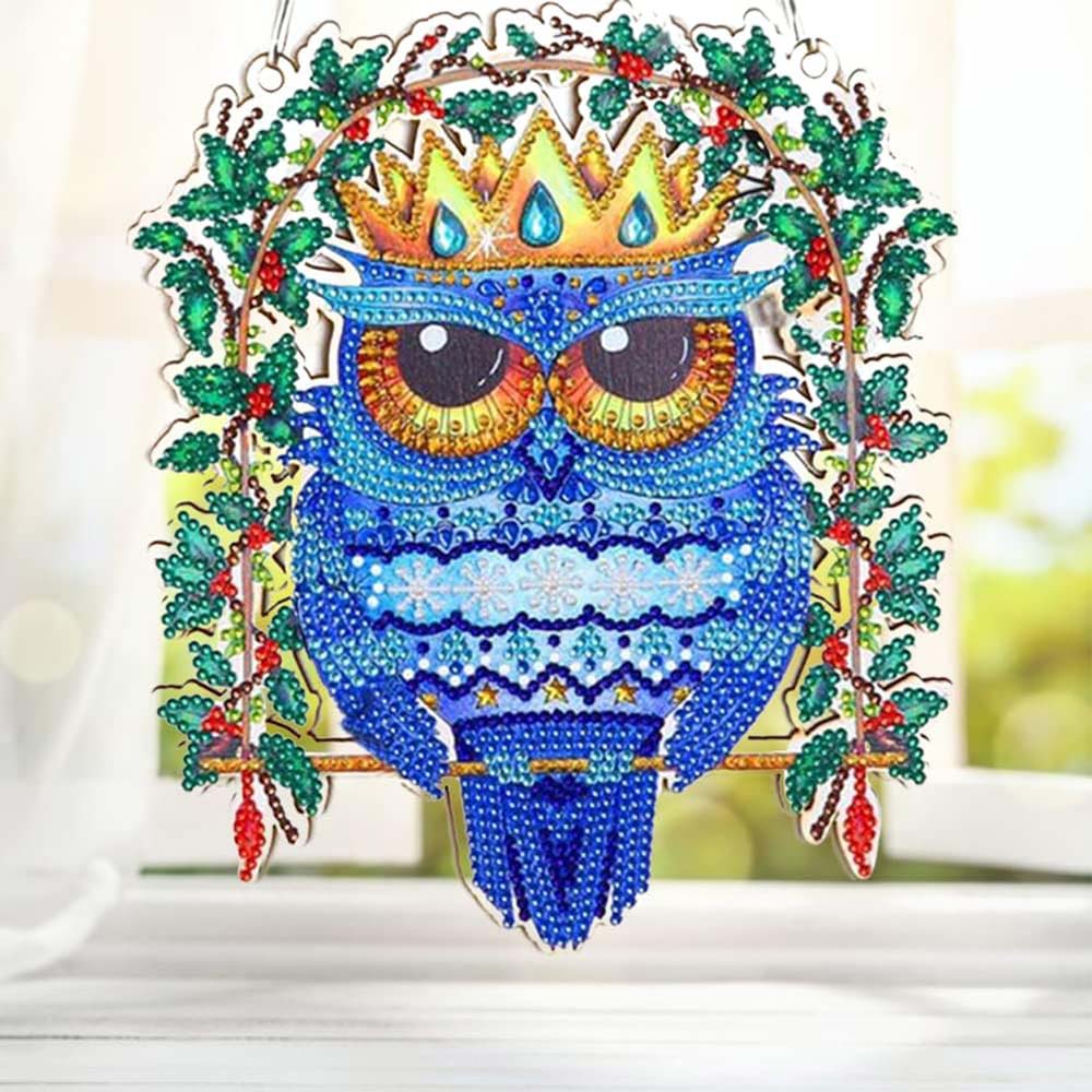 5D Diamond Painting Türanhänger Eule, Unique-Diamond