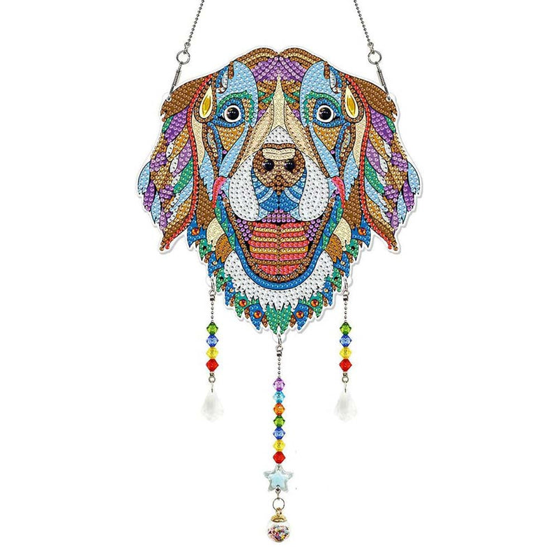 5D Diamond Painting Türanhänger Hund, Unique-Diamond-