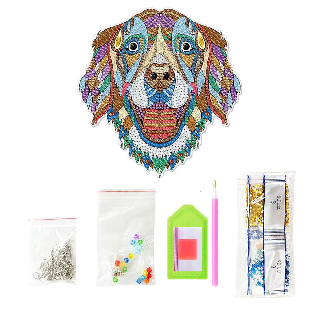 5D Diamond Painting Türanhänger Hund, Unique-Diamond-