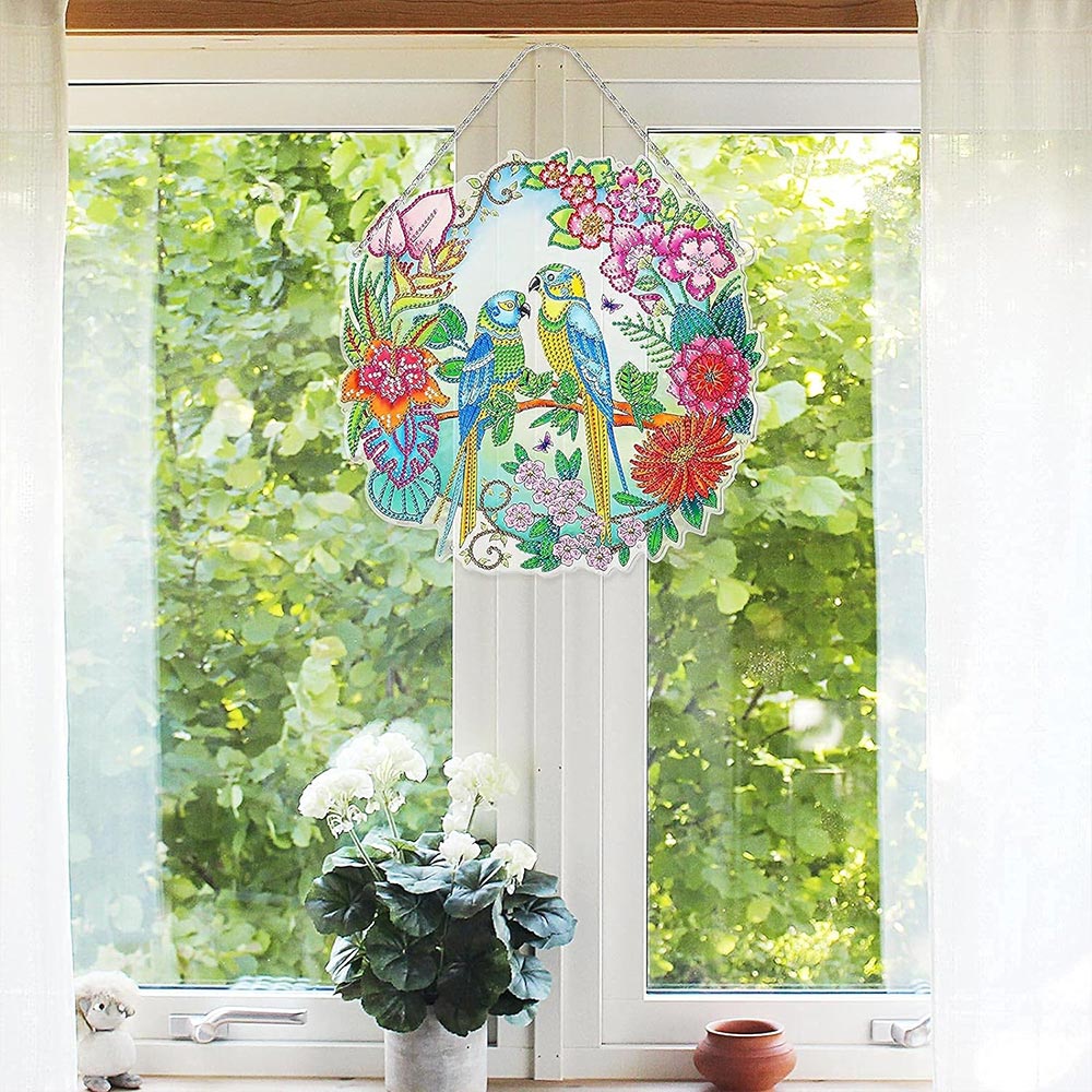 MXJSUA Diamond Painting Anhänger Vögel - DIY Bastelset Mit Kette