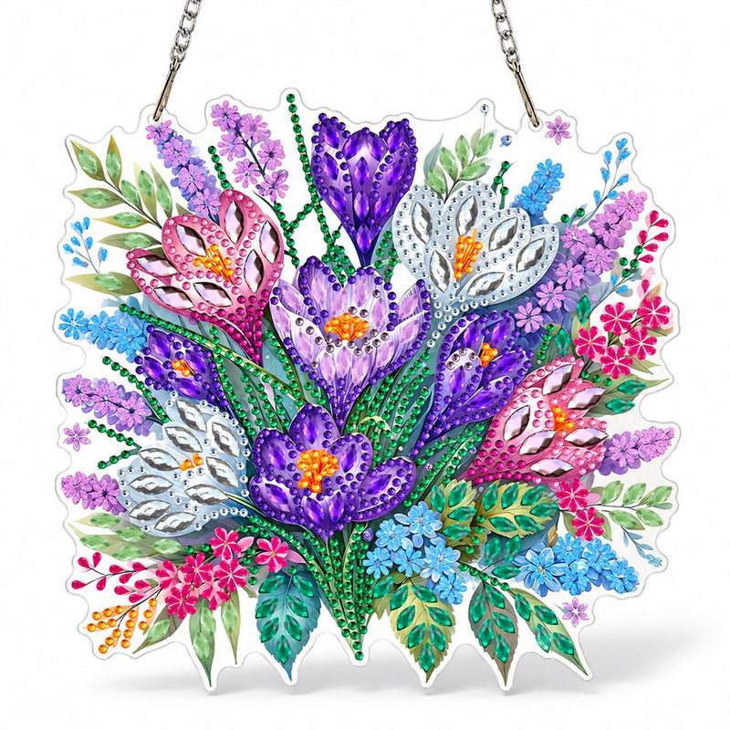 5D Diamond Painting Türanhänger – Lilias Krokusgarten | Unique Diamond