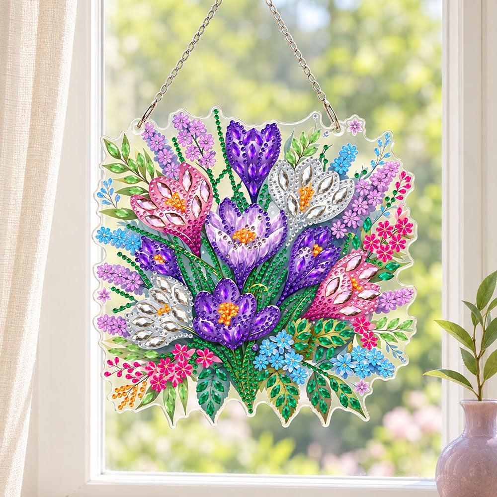 5D Diamond Painting Türanhänger – Lilias Krokusgarten