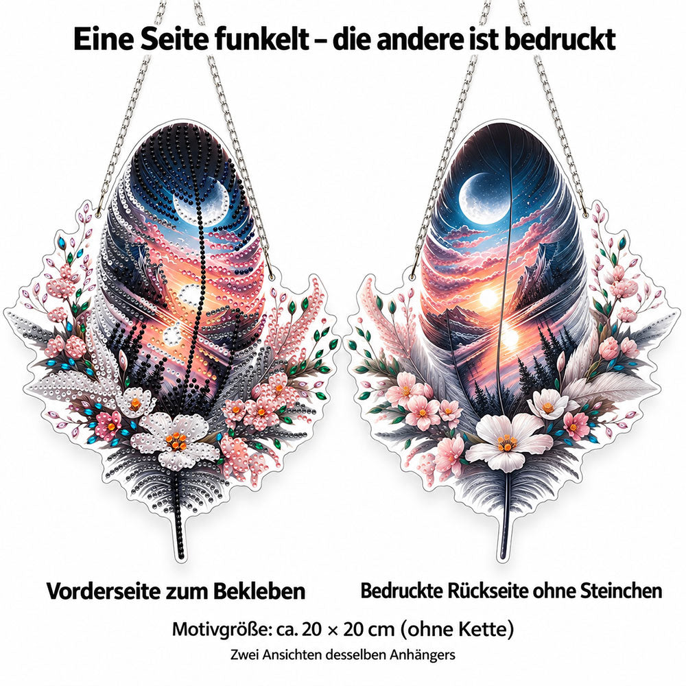 5D Diamond Painting Türanhänger – Lunas Traumfeder