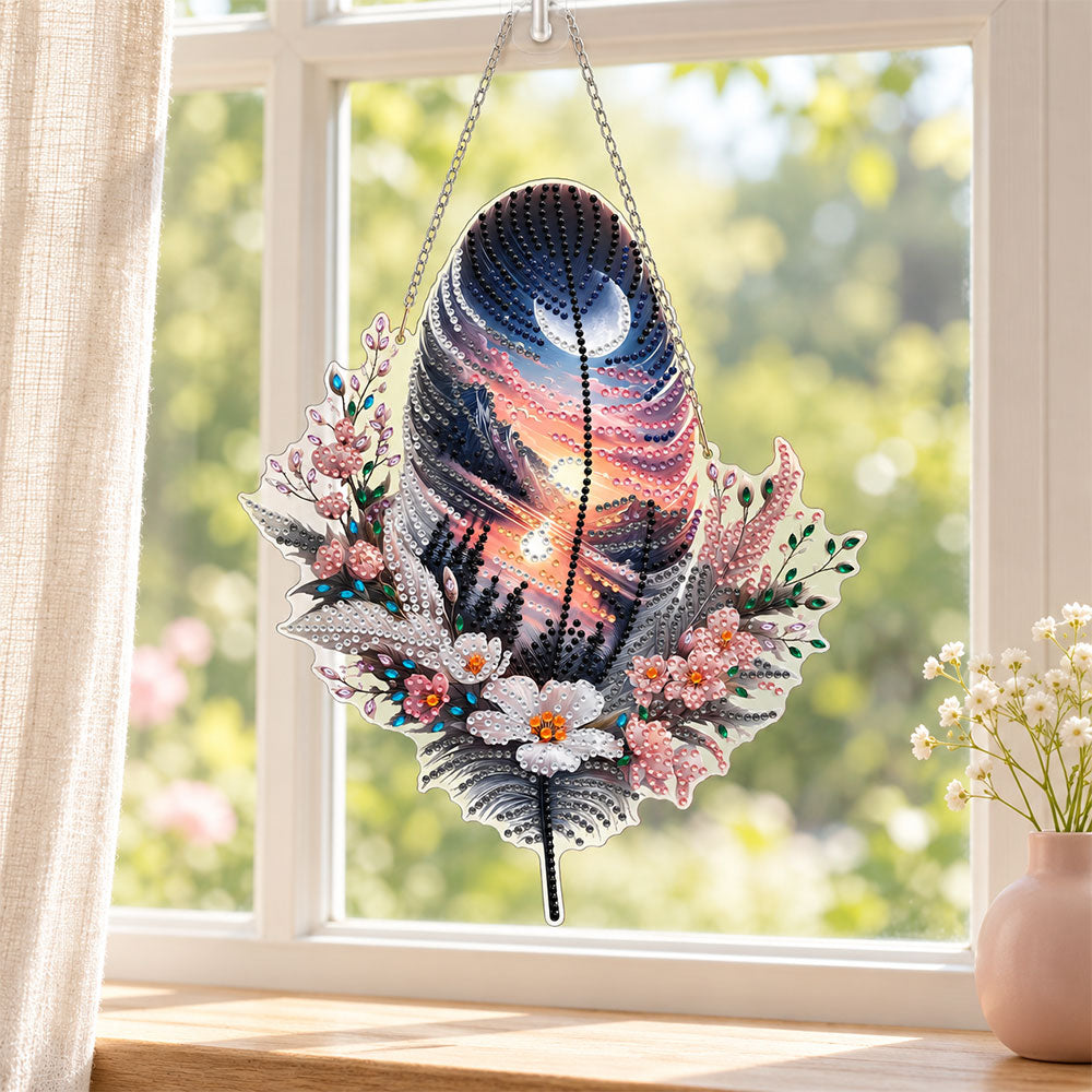 5D Diamond Painting Türanhänger – Lunas Traumfeder