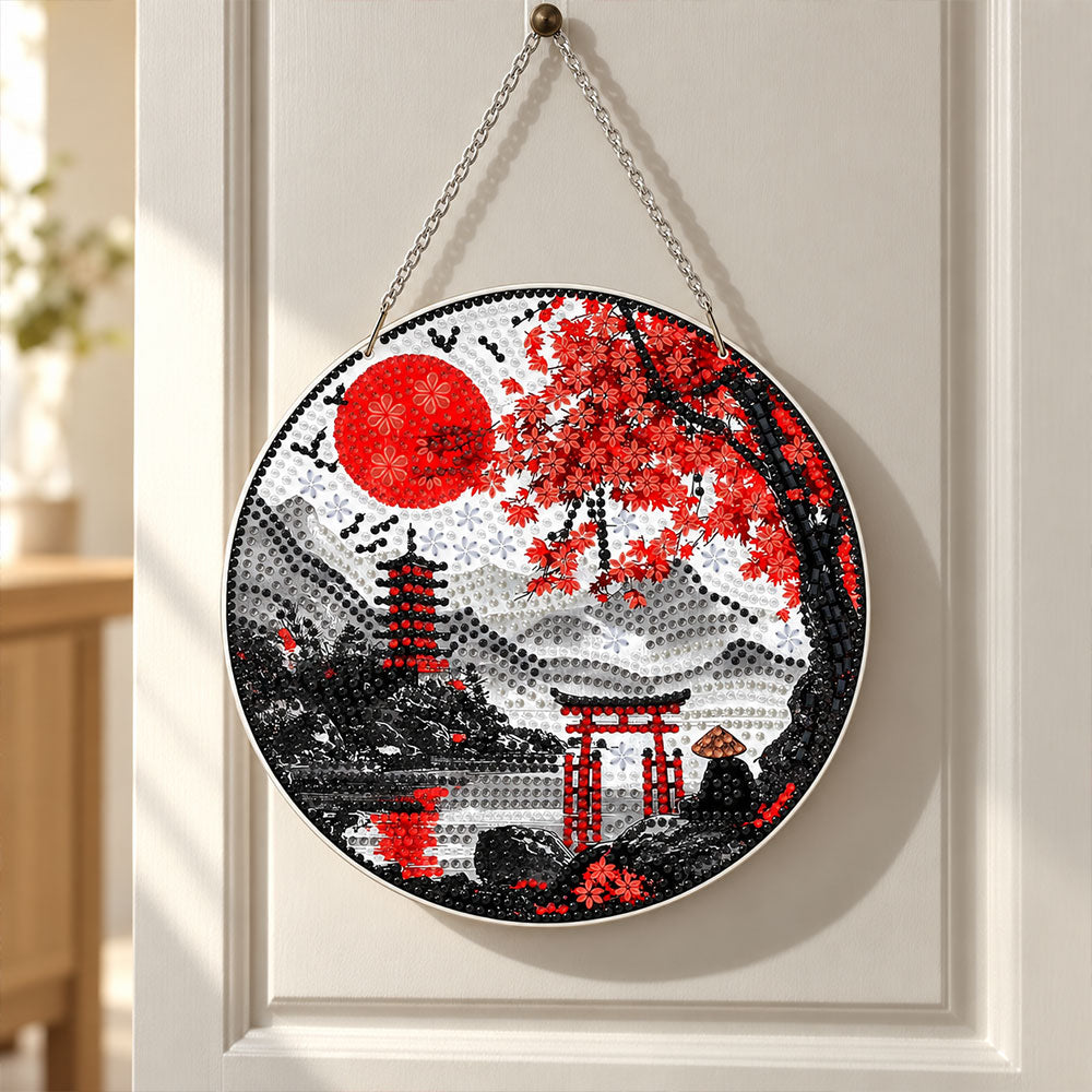 5D Diamond Painting Türanhänger – Rote Sonne Japans