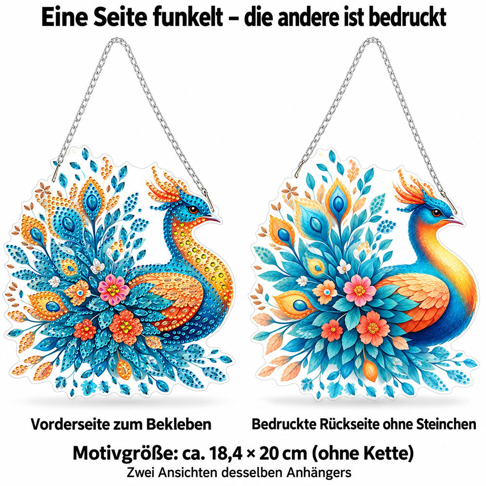 5D Diamond Painting Türanhänger – Türkises Federjuwel