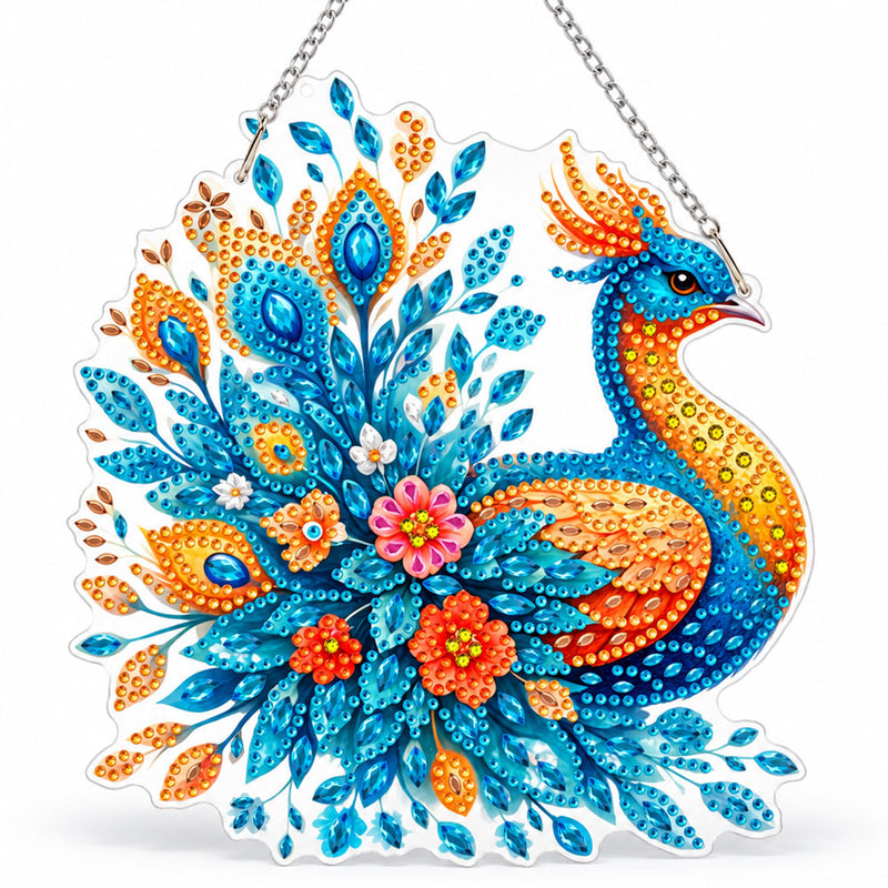 5D Diamond Painting Türanhänger – Türkises Federjuwel | Unique Diamond