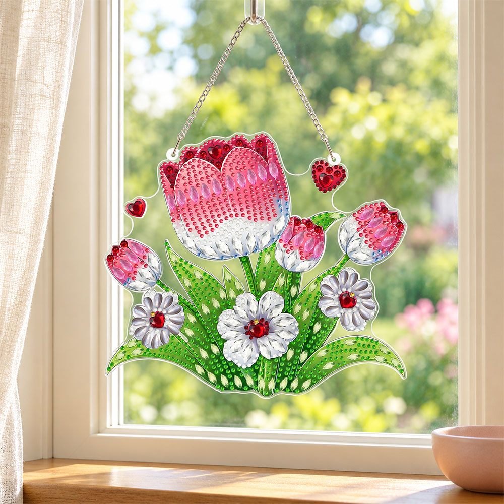 5D Diamond Painting Türanhänger – Tulpenliebe