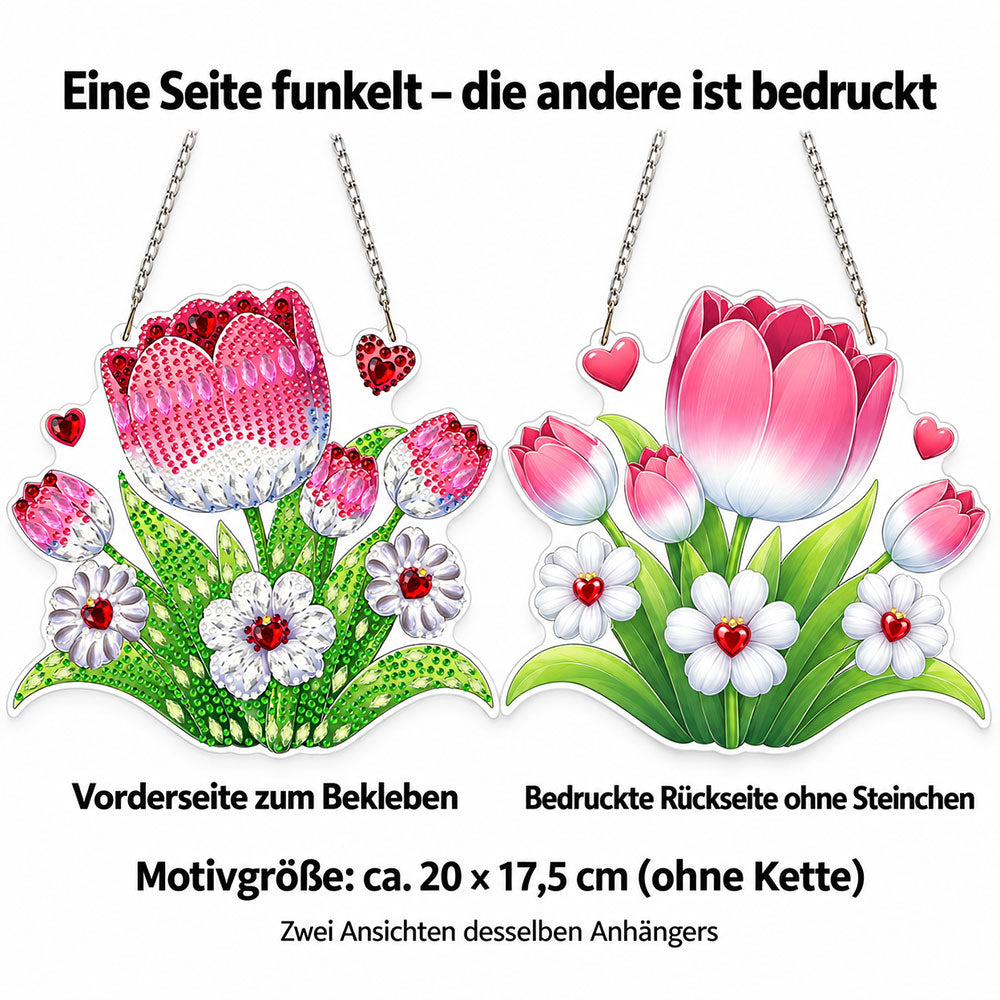 5D Diamond Painting Türanhänger – Tulpenliebe