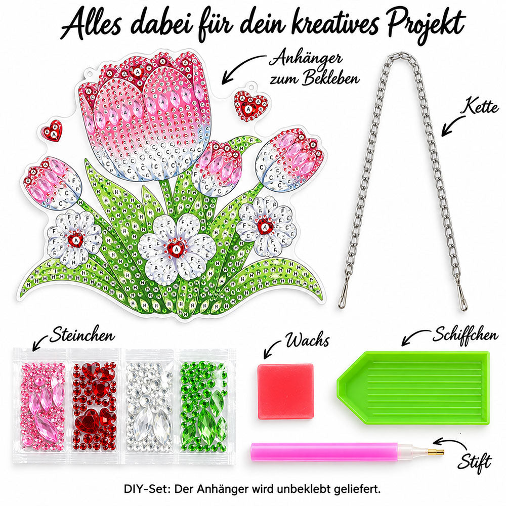 5D Diamond Painting Türanhänger – Tulpenliebe