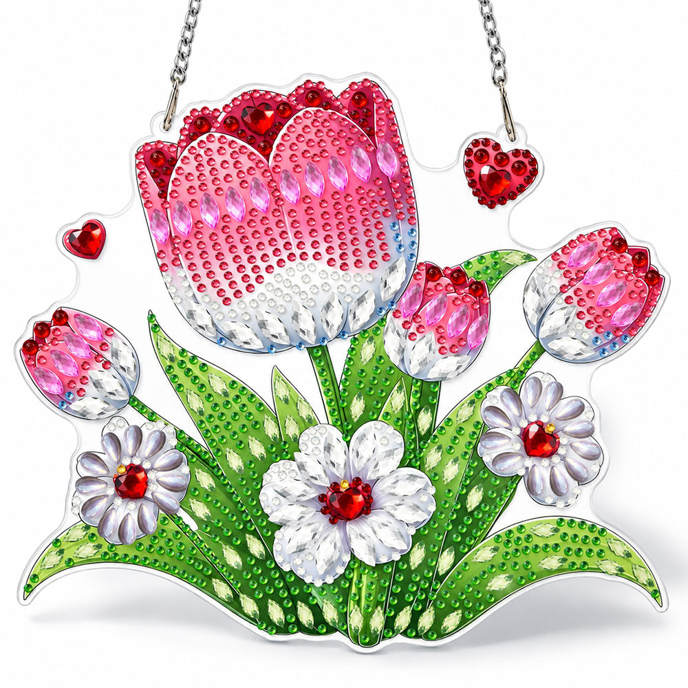 5D Diamond Painting Türanhänger – Tulpenliebe | Unique Diamond