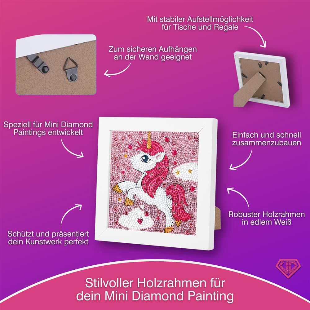 5D Diamond Painting Unicorn in Love mit Strasssteinchen, Unique-Diamond