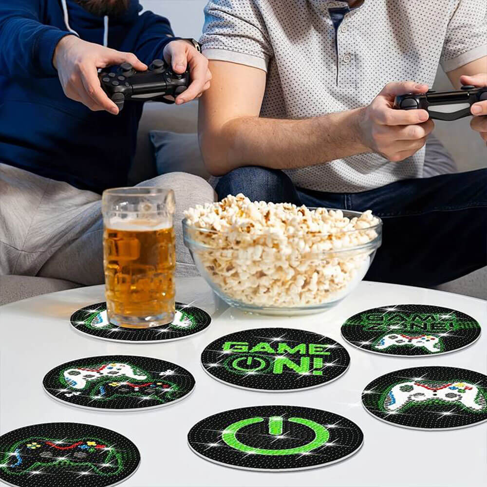 5D Diamond Painting Untersetzer Gaming, Unique-Diamond