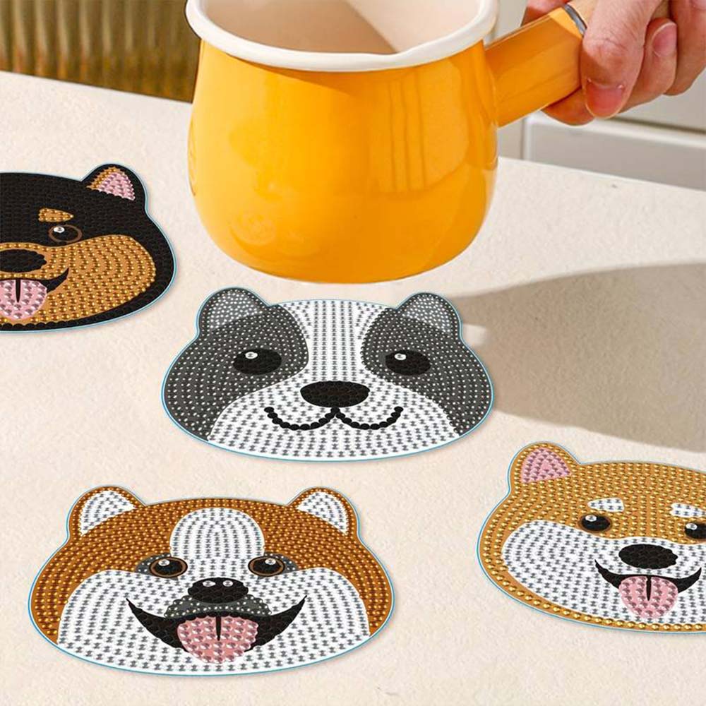 5D Diamond Painting Untersetzer Hunde, Unique-Diamond