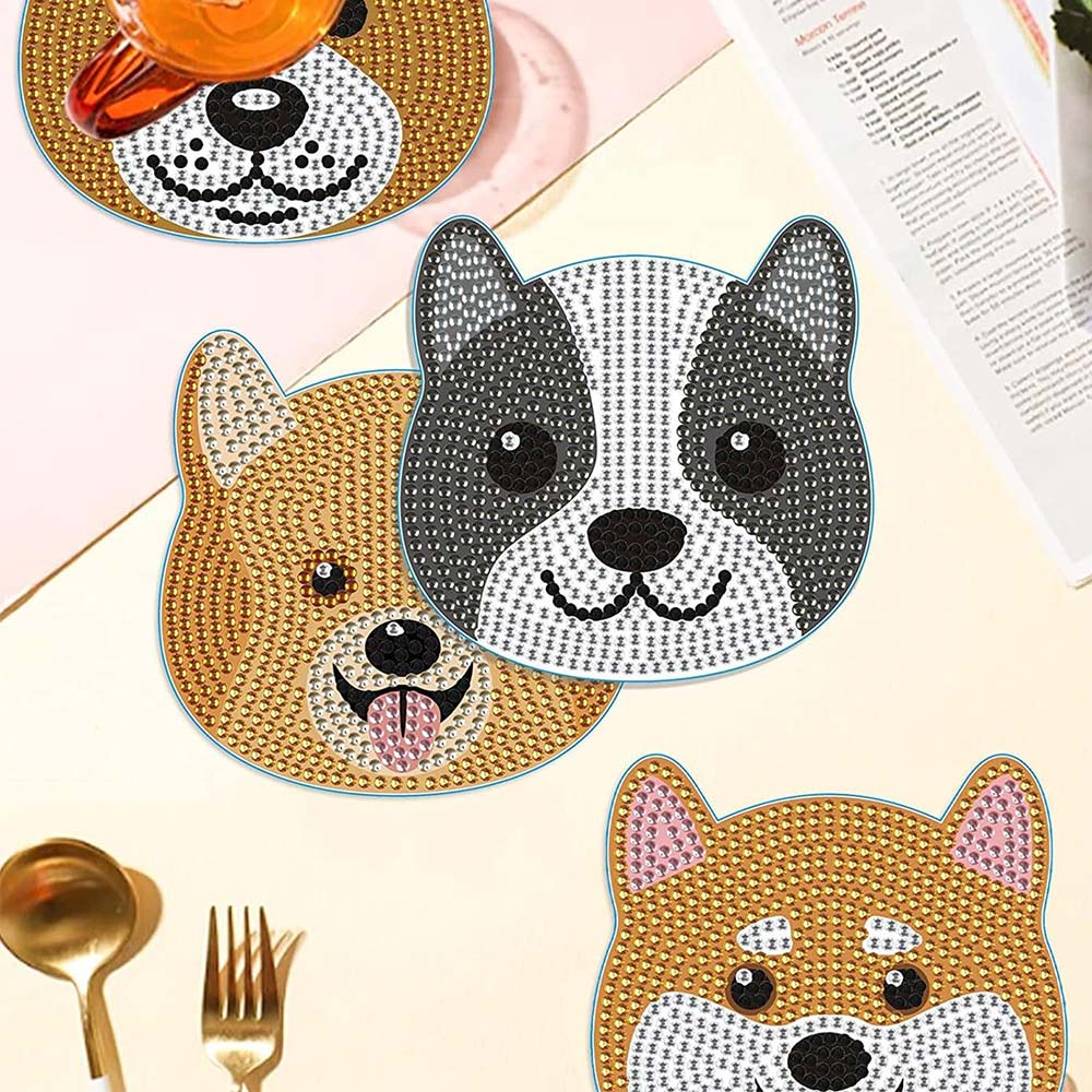 5D Diamond Painting Untersetzer Hunde, Unique-Diamond