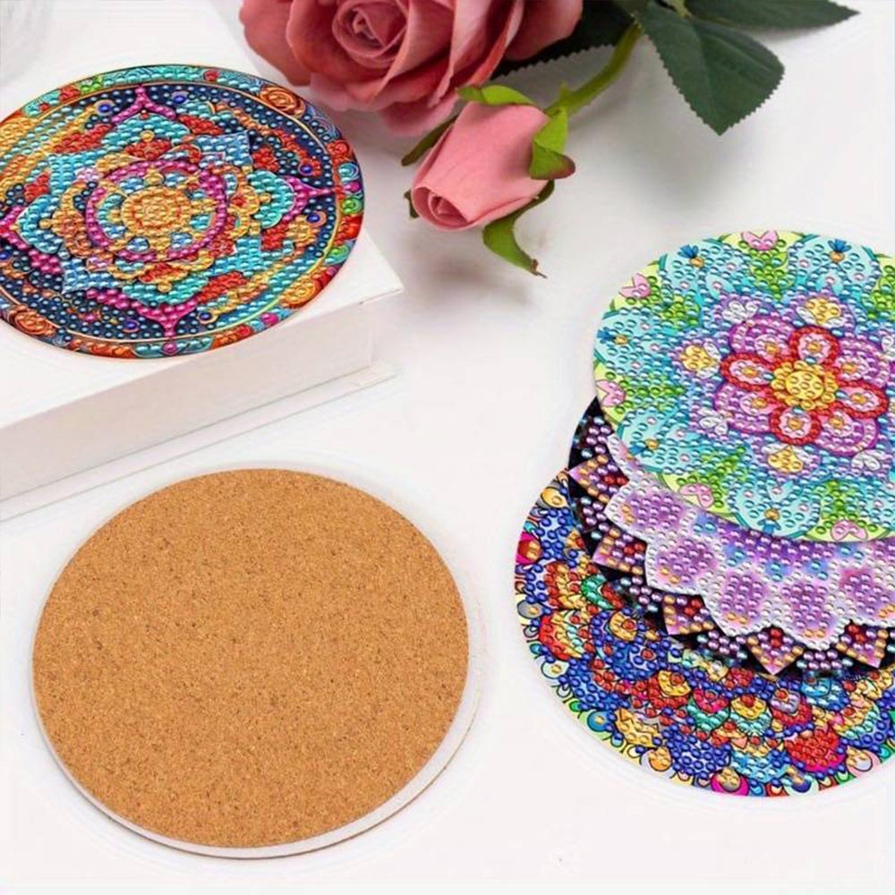 5D Diamond Painting Untersetzer Mandala, Unique-Diamond