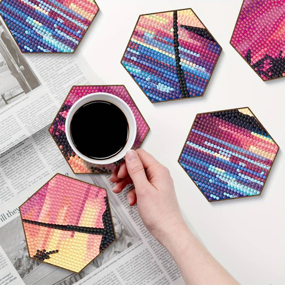5D Diamond Painting Untersetzer Palmen, Unique-Diamond