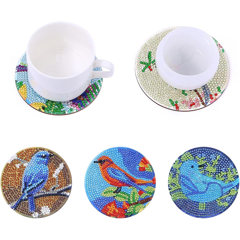 5D Diamond Painting Untersetzer Vögel, Unique-Diamond