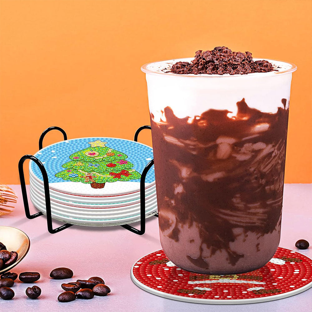 5D Diamond Painting Untersetzer Weihnachten, Unique-Diamond