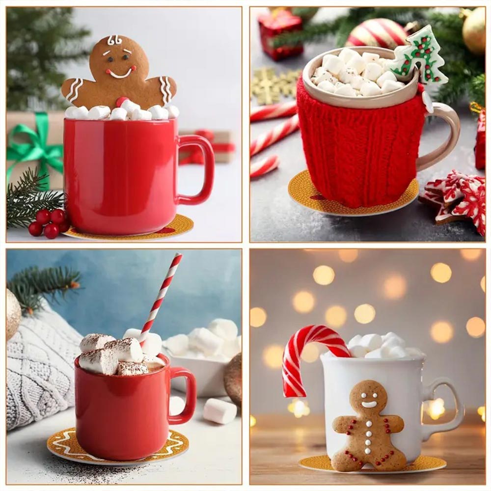 5D Diamond Painting Untersetzer – Lebkuchenfreude, Unique-Diamond