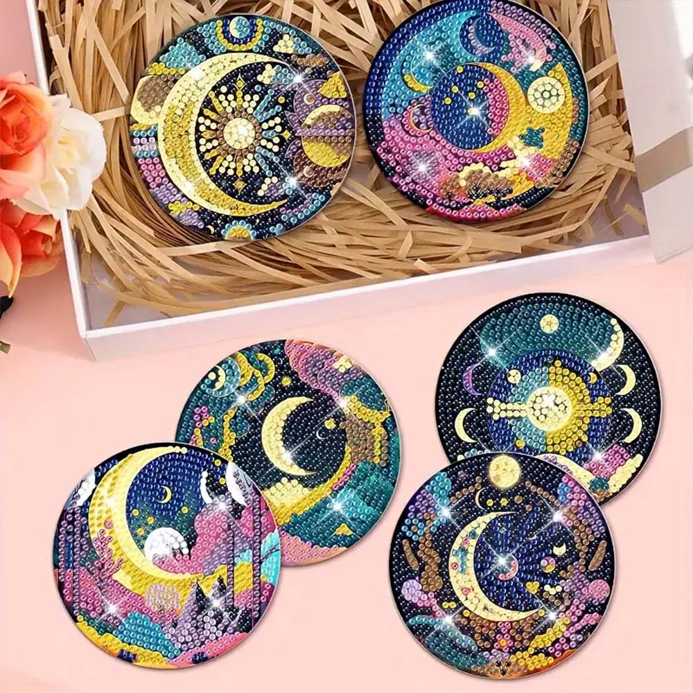5D Diamond Painting Untersetzer – Magischer Nachthimmel, Unique-Diamond