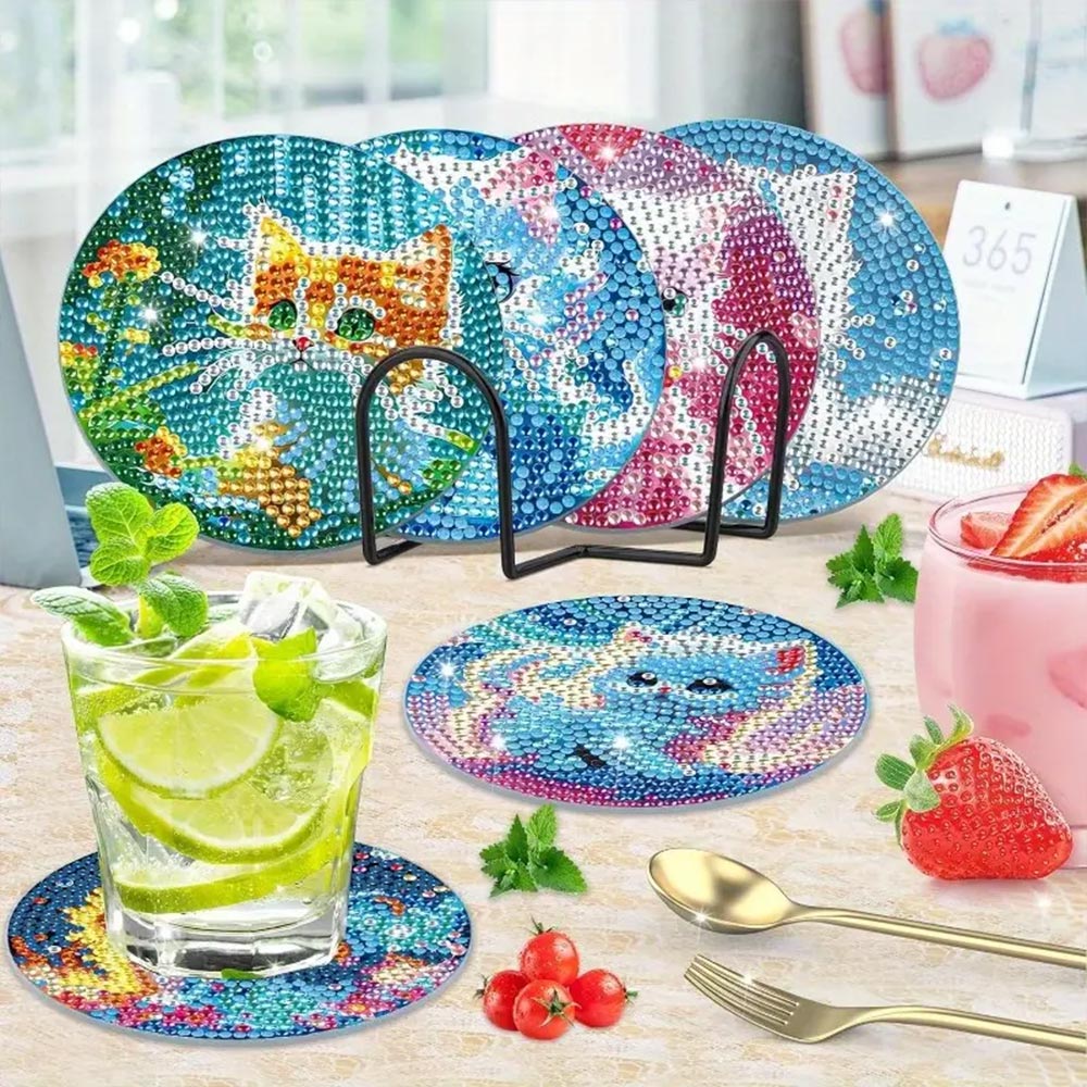 5D Diamond Painting Untersetzer – Niedliche Kätzchen
