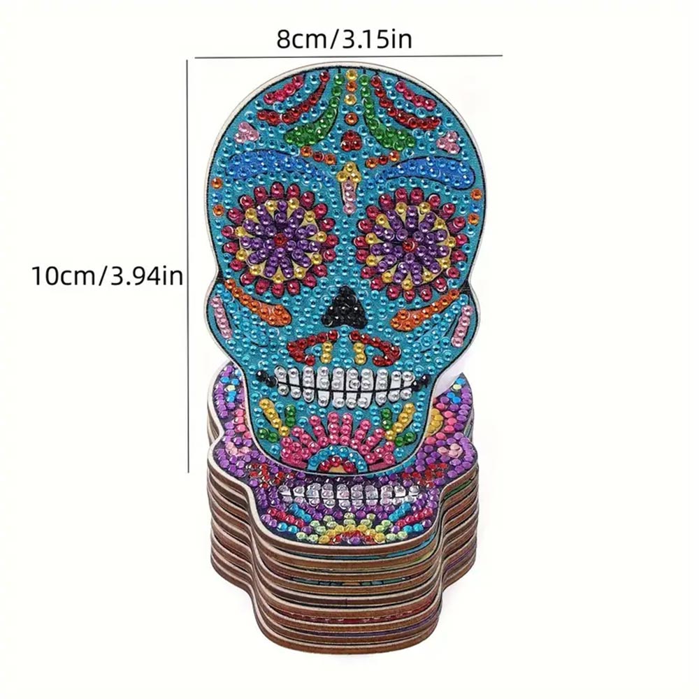 5D Diamond Painting Untersetzer – Sugar Skull, Unique-Diamond