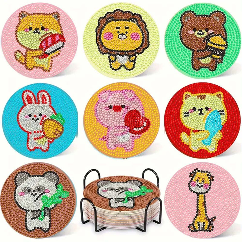 5D Diamond Painting Untersetzer – Tierischer Spaß, Unique-Diamond