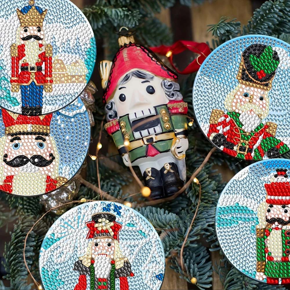 5D Diamond Painting Untersetzer – Weihnachtszauber mit Nussknacker, Unique-Diamond