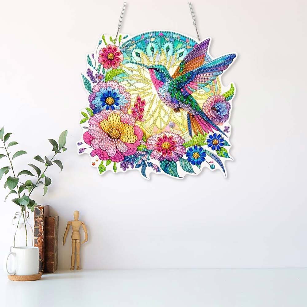 5D Diamond Painting Wandanhänger – Sonnenflug des Kolibris, Unique-Diamond