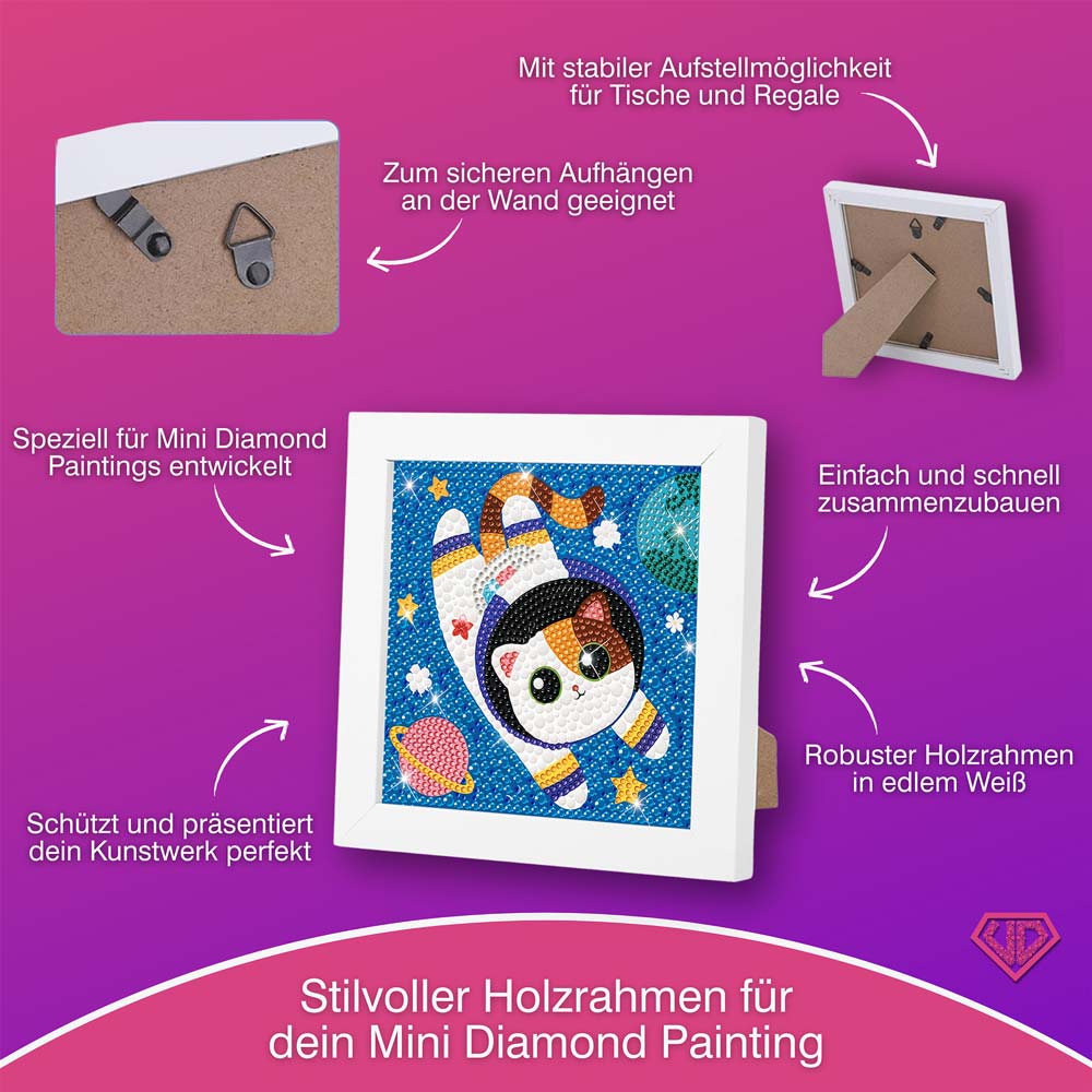 5D Diamond Painting Weltraumkatze mit Strasssteinchen, Unique-Diamond