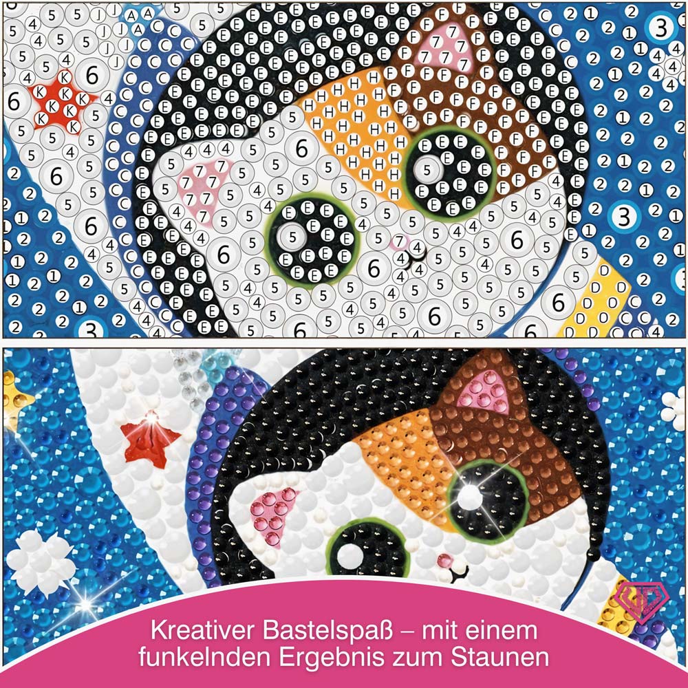 5D Diamond Painting Weltraumkatze mit Strasssteinchen, Unique-Diamond