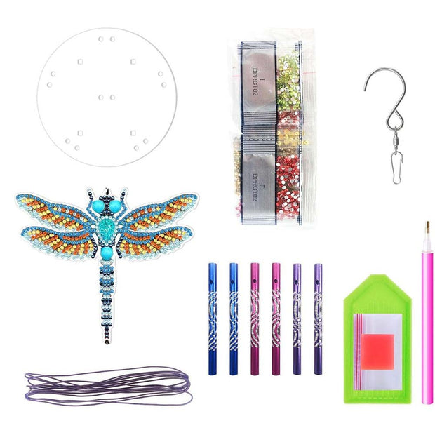 5D Diamond Painting Windspiel Libelle, Unique-Diamond