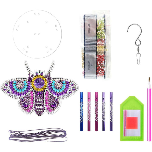 5D Diamond Painting Windspiel Schmetterling, Unique-Diamond