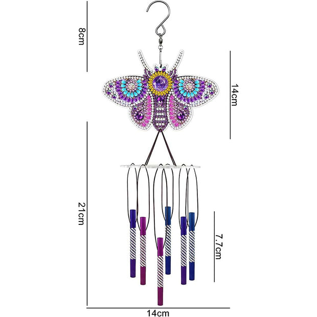5D Diamond Painting Windspiel Schmetterling, Unique-Diamond