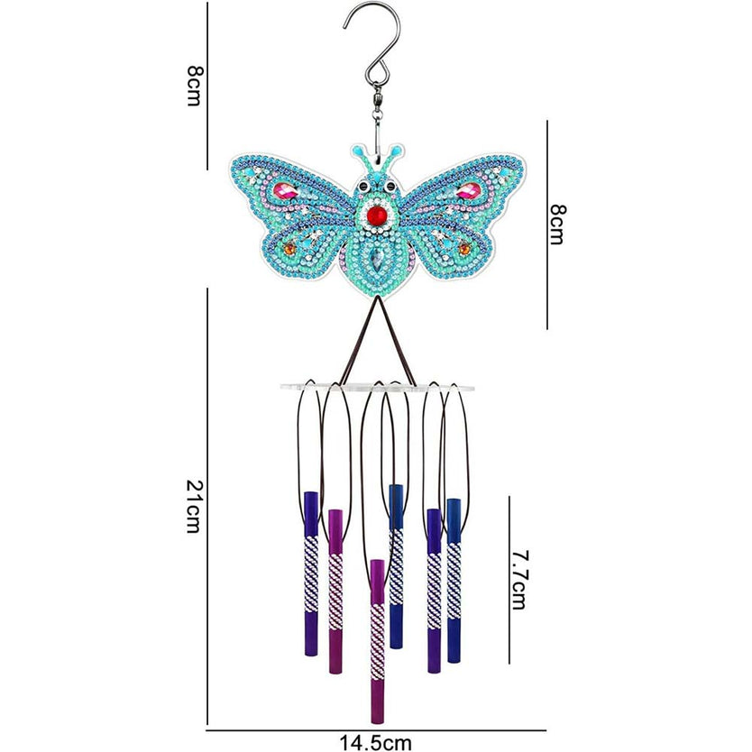 5D Diamond Painting Windspiel Schmetterling, Unique-Diamond