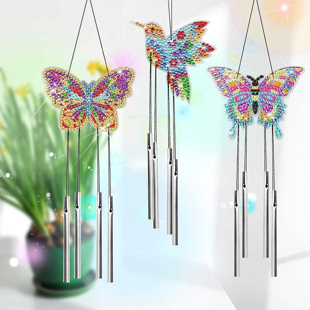 5D Diamond Painting Windspiele – Naturzauber mit Schmetterlingen und Kolibris, Unique-Diamond