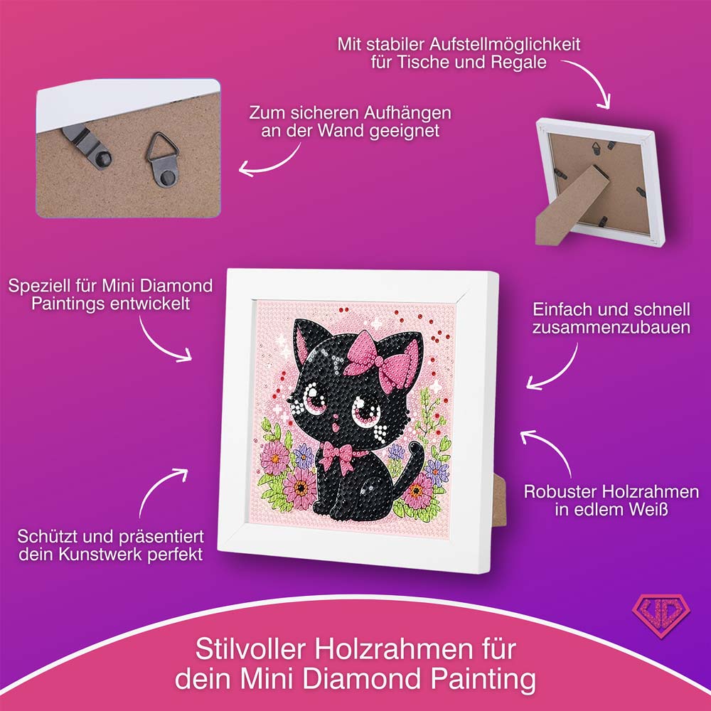 5D Diamond Painting Zuckersüße Samtpfote Bella mit Strasssteinchen, Unique-Diamond
