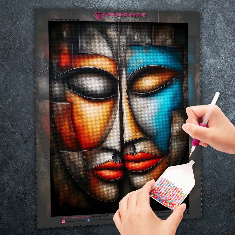 5D Diamond Painting – Abstrakte Liebe in Farben Unique-Diamond